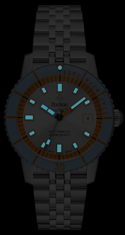 ZODIACZodiac Super Sea Wolf Compression ZO9304 Men's Automatic Watch - Silver Sunray Dial, Stainless Steel BraceletWATCHESEcecile