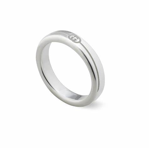 Bague Gucci Tag en argent sterling 4 mm avec logo G imbriqué - Taille 6