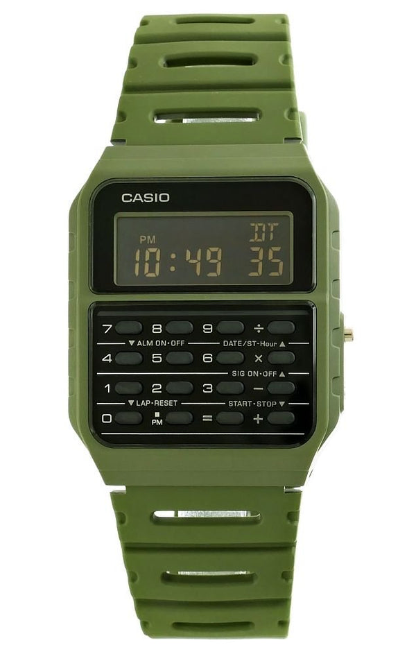 CASIO & VINTAGECasio CA - 53WB - 3BEF Unisex Digital Calculator Watch - Green Resin StrapWATCHESEcecile