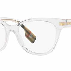 Burberry BE 2375 3024 Women's Eyeglasses - Transparent Acetate Cat-Eye Frame