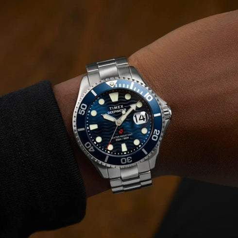 Timex TW2W81900 Deepwater Meridian 200m 44mm Stainless Steel Dive Watch