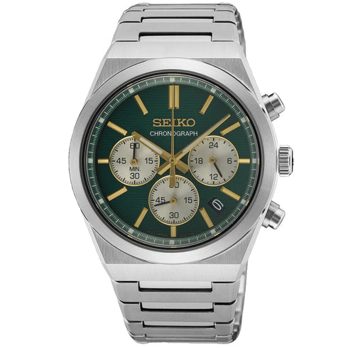 SEIKOSeiko SSB461P1 Men's Chronograph Watch – 40mm Stainless Steel, Green Dial, Sapphire CrystalWATCHESEcecile