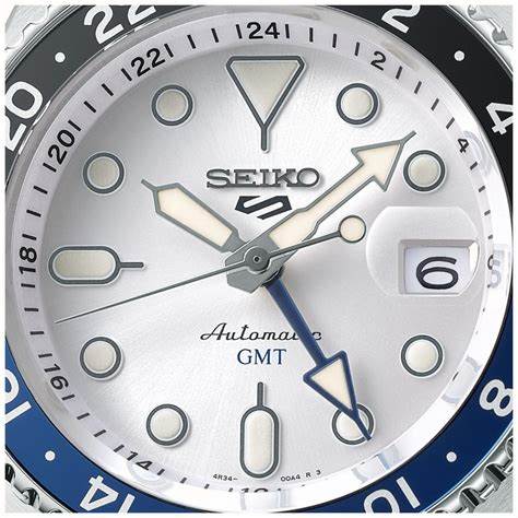 SEIKOSeiko 5 Sports GMT SSK033K1 Men's Automatic Watch - 42.5mm Stainless Steel, Silver White DialWATCHESEcecile