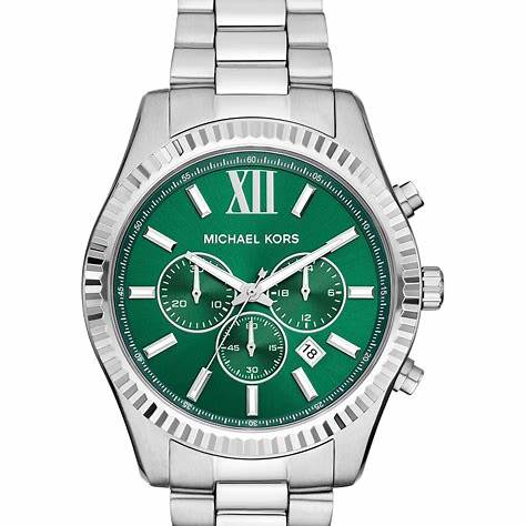 Michael Kors MK9152 Montre chronographe Lexington pour hommes en acier inoxydable de couleur argentée
