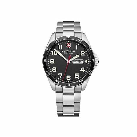 VICTORINOXVictorinox Fieldforce Men's Watch V241849 – Black Dial, Stainless Steel BraceletWATCHESEcecile