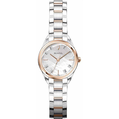 Orologio da donna Bulova Sutton 98P183 - Quadrante madreperla, bracciale in acciaio inossidabile bicolore