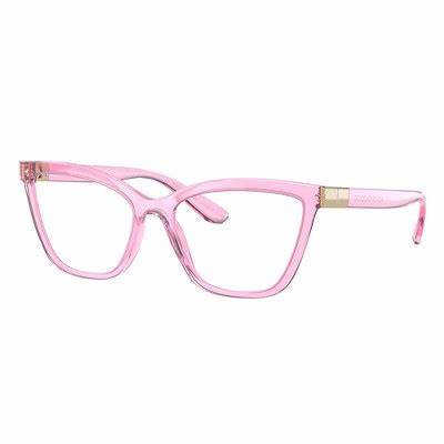 Dolce & Gabbana DG5076 3097 53 Lunettes yeux de chat pour femme - monture rose transparente