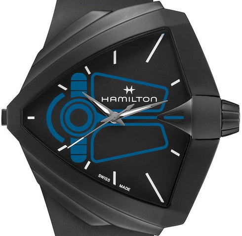 Hamilton Ventura XXL Bright Dune Limited Edition H24614330 - 52mm schwarz PVD-Edelstahl, schwarzes Zifferblatt