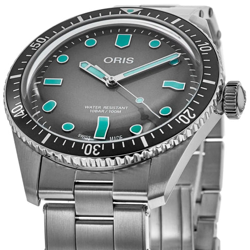 Oris Divers Sixty-Five 40 mm - Quadrante grigio, bracciale in acciaio, automatico svizzero, ref. 01 733 7707 4053-07 8 20 18