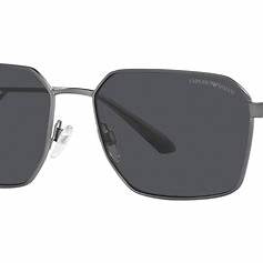 Lunettes de soleil Emporio Armani EA2140 300387 pour homme - monture en bronze mat, verres gris foncé, 57mm