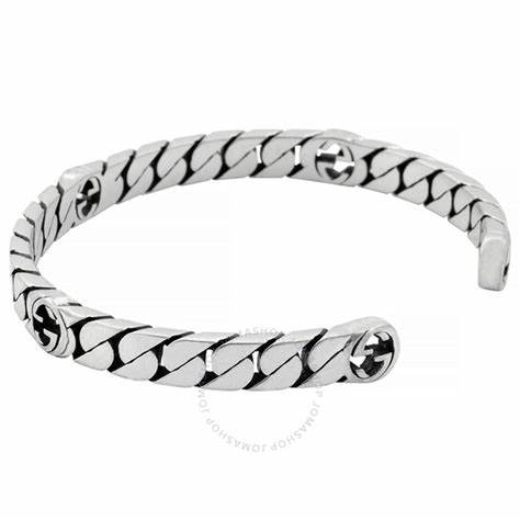 Bracciali GucciGucci Bracelet manchette en argent sterling avec G imbriqués - largeur de bande 6mm