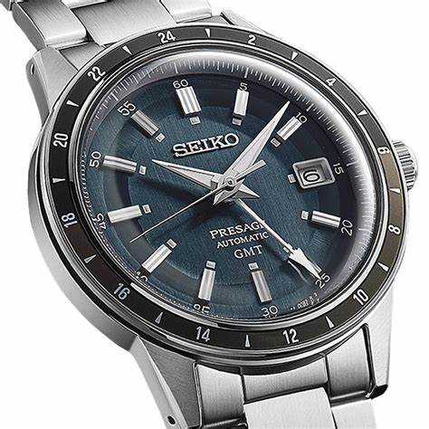 Seiko Presage SSK009J1 Reloj GMT Automático Hombre - Esfera Verde Teal, Brazalete de acero