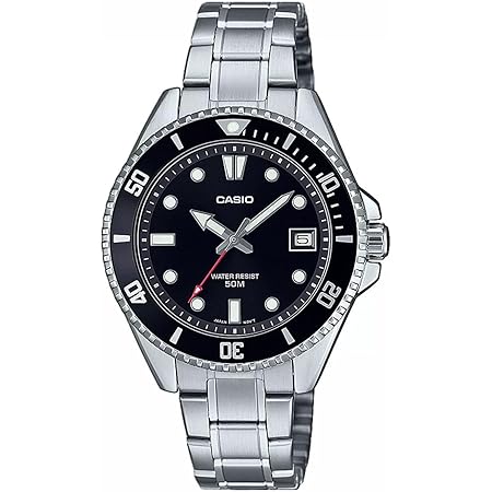 CASIO & VINTAGECasio MDV - 10D - 1A1VEF Men's Watch - Black Dial, Stainless Steel BraceletWATCHESEcecile
