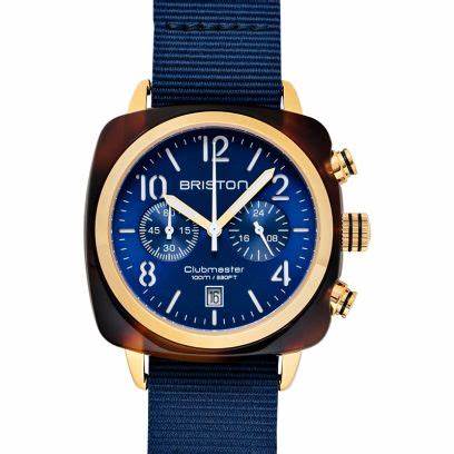 BRISTONBriston Clubmaster Classic Chronograph 40mm Navy Blue Dial Watch 15140.SA.T.9.NNBWATCHESEcecile
