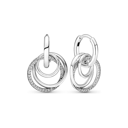 Pandora 291156C01 Familie immer eingekreist Sterling Silber Hoop-Ohrringe