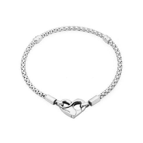 PANDORAPandora Moments Studded Chain Bracelet 592453C00 - 23 - Sterling Silver, Heart Clasp, 23cmBIJOUXEcecile