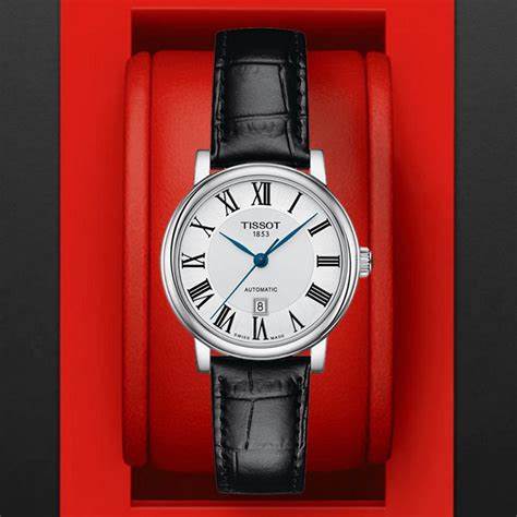 TISSOTTissot Carson Premium Automatic Lady T1222071603300 – Silver Dial, Black Leather StrapWATCHESEcecile
