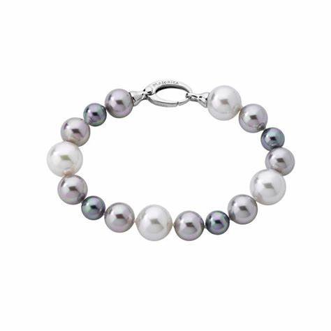 MAJORICAMajorica 12823.21.2.000.010.1 Women's Bracelet – Rhodium - Plated Silver, Multicolor Pearls, 20cmBIJOUXEcecile