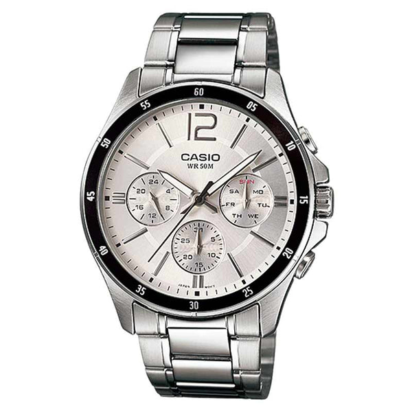 CASIO & VINTAGECasio MTP - 1374D - 7A2VDF Men's Stainless Steel Watch – Silver DialWATCHESEcecile