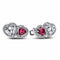 PANDORAPandora 293633C01 Halo Hearts Stud Earrings – Sterling Silver, Red & Clear StonesBIJOUXEcecile