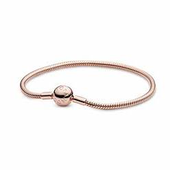 Pandora Moments Snake Chain Bracelet - 14k Rose Gold-Plated, 18 cm