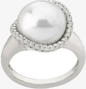 MAJORICAMajorica 15879 Women's Silver Ring with 8mm White Pearl & CZBIJOUXEcecile