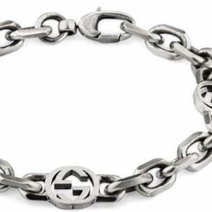 Gucci - Bracelet de chaîne en argent sterling avec G imbriqués - Taille 18cm