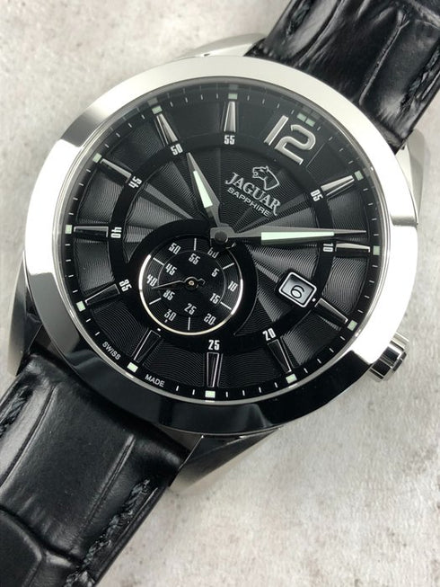 JAGUARJaguar Men's Swiss Quartz Watch - Model J663/4, Stainless Steel Case, Black Dial, Black Leather StrapWATCHESEcecile
