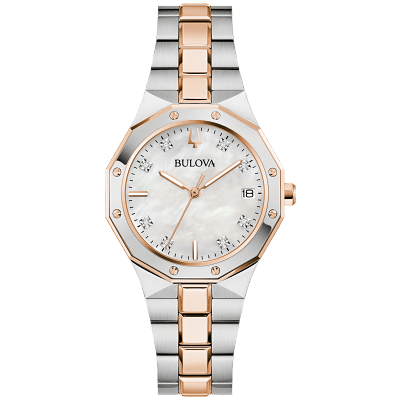BULOVABulova 98P235 Women's Watch – Two - Tone Steel, MOP Dial, Diamond Markers, 100m WRWATCHESEcecile