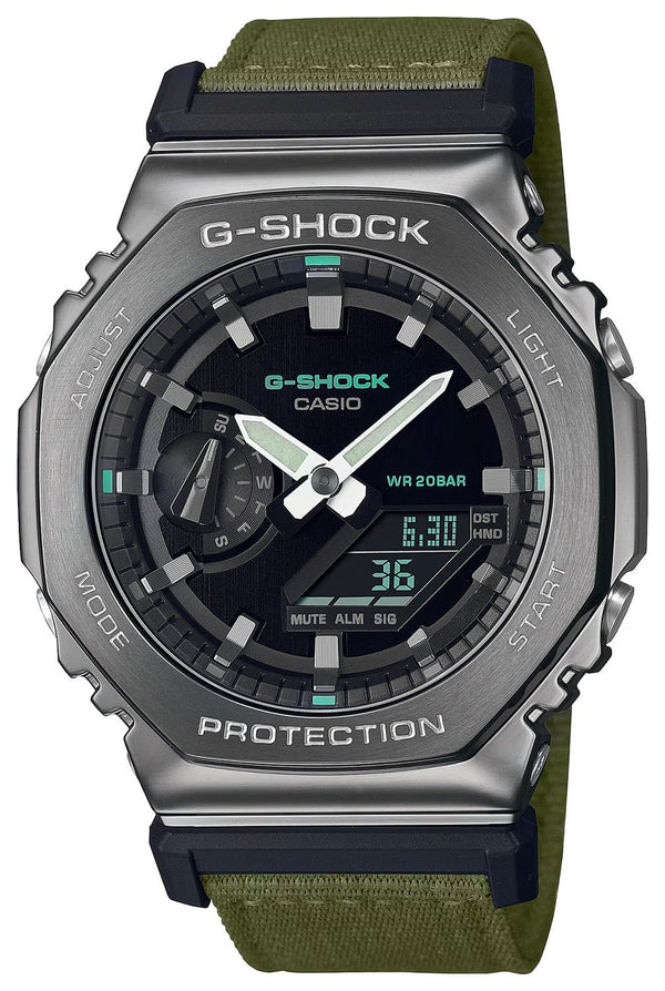 CASIO G - SHOCKCasio G - SHOCK GM - 2100CB - 3AER Men's Watch - 44.5mm, Black Resin Case with Stainless Steel Bezel, Green Fabric StrapWATCHESEcecile