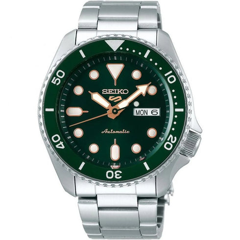 Seiko 5 Sports SRPD63K1 Montre automatique pour hommes - acier inoxydable 42,5 mm, cadran vert
