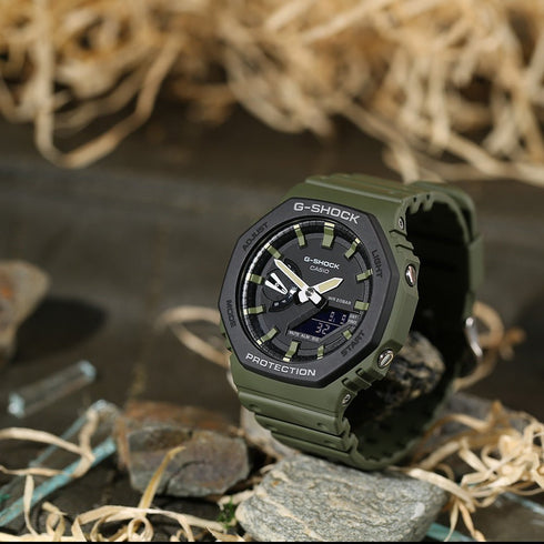 CASIO G - SHOCKCasio G - Shock GA - 2110SU - 3AER Men's Analog - Digital Watch - Black Dial, Khaki Resin StrapWATCHESEcecile