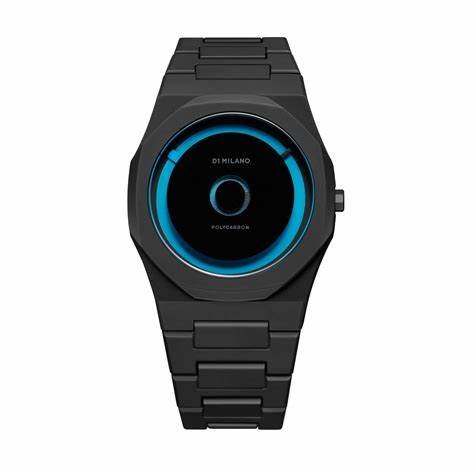 D1 MILANOD1 Milano Polycarbon Blue Load PCBJ28 Men's Watch - Matte Black with Blue LuminovaWATCHESEcecile