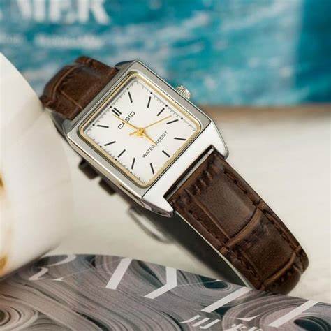 CASIO & VINTAGECasio LTP - V007L - 7E2UDF Women's Watch - White Dial, Brown Leather StrapWATCHESEcecile
