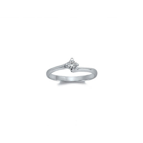 MILUNAMiluna LID2850 - 006G7 Women's Solitaire Ring - 18K White Gold with 0.06ct DiamondJEWELRYEcecile