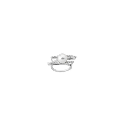 MAJORICAMajorica 15179.01.2.917.010.1 Women's Ring – Rhodium - Plated Silver, Simulated Pearl, Cubic ZirconiaBIJOUXEcecile