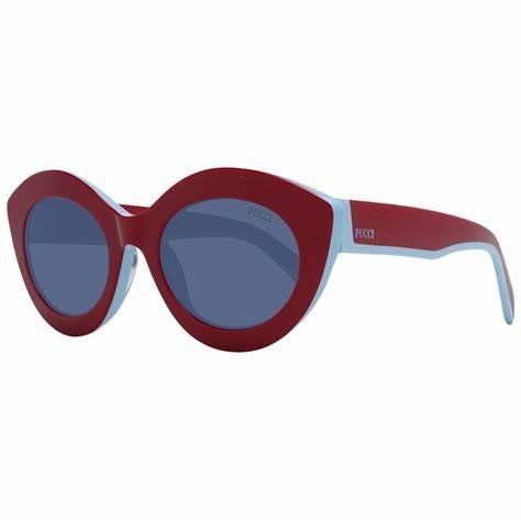 EMILIO PUCCIEmilio Pucci EP0203 5366V Women's Round Sunglasses – Red Frame, Blue LensesEYEWEAREcecile