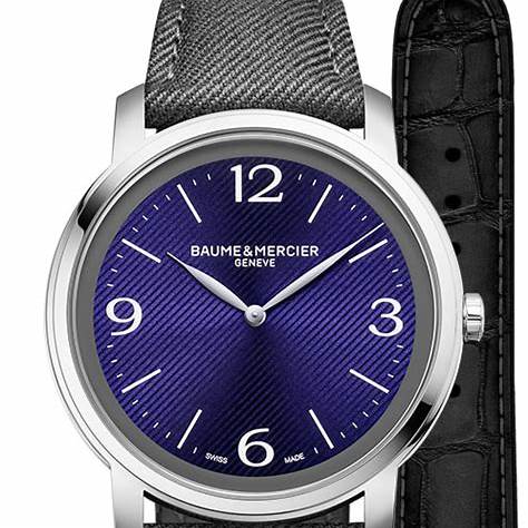 BAUME&MERCIERBaume & Mercier Classima MOA10706 Men's Quartz Watch – 42mm Stainless Steel Case, Violet Sun Satin Dial, Interchangeable StrapsWATCHESEcecile