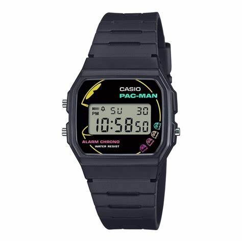 CASIO & VINTAGECasio Vintage PAC - MAN F - 91WPC - 1AER Digital Watch – Black Resin Band, Retro Gaming DesignWATCHESEcecile