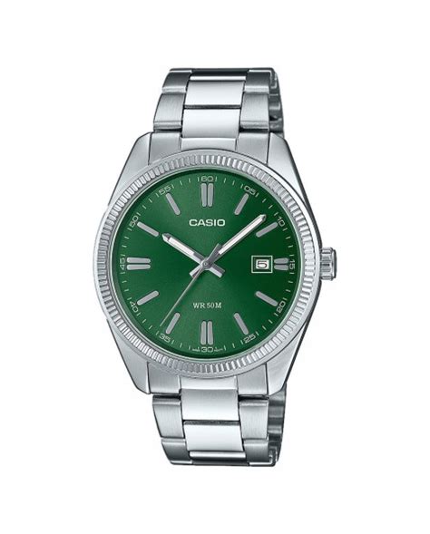 CASIO & VINTAGECasio MTP - 1302PGC - 3AVEF Men's Analog Watch – Green Dial with Gold - Tone Stainless Steel BraceletWATCHESEcecile