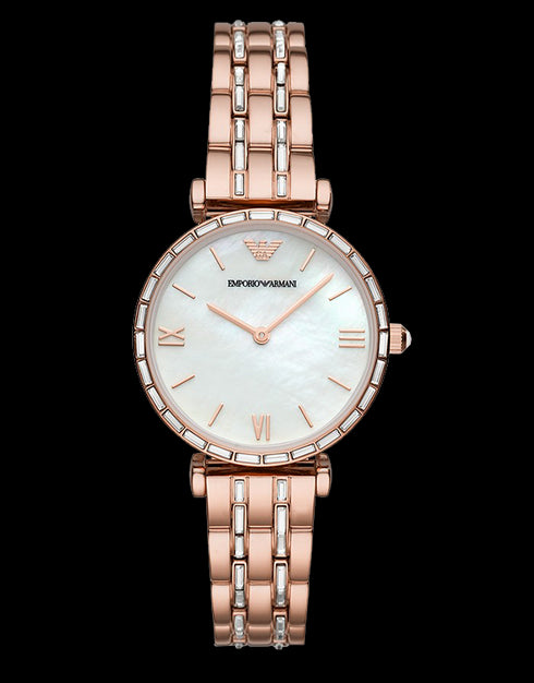 Emporio Armani AR11294 Gianni T-Bar Women's Watch - Rose Gold, 32mm