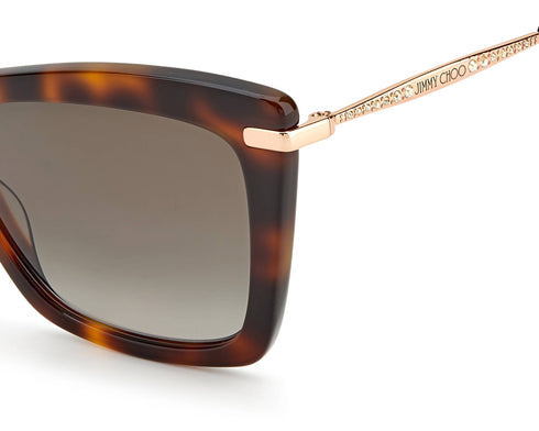 Jimmy Choo SADY/S 086/HA Damen-Sonnenbrille - 56mm, Rahmen in dunklem Havanna mit braunen Verlaufsgläsern