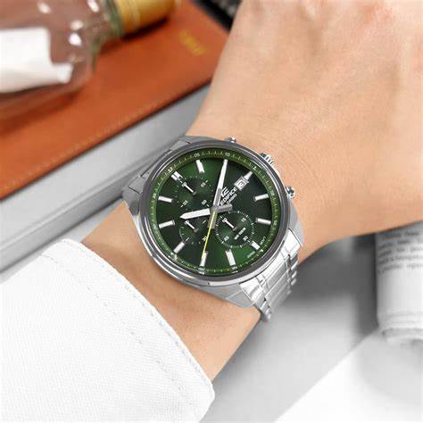 CASIO EDIFICECasio Edifice EFV - 610D - 3CVUEF Men's Chronograph Watch – Green Dial, Stainless Steel BraceletWATCHESEcecile