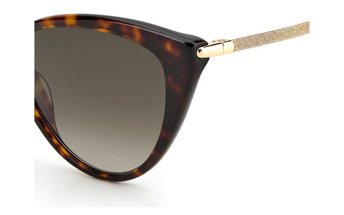 Jimmy Choo NAT/S 086 Damen-Sonnenbrille - 57mm, Rahmen in Havanna mit braunen Gläsern