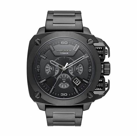 Diesel BAMF DZ7449 Men's Watch - Black Dial, Gunmetal Stainless Steel Bracelet