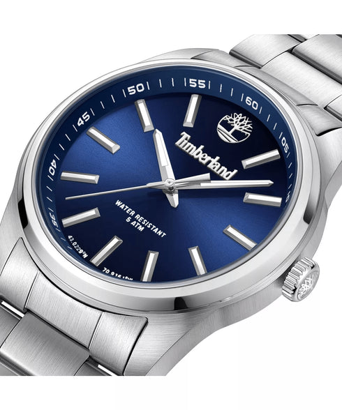 TIMBERLANDTimberland Northbridge TDWGG0010805 Men's 45mm Blue Dial Quartz Watch – Silver Stainless Steel BraceletWATCHESEcecile