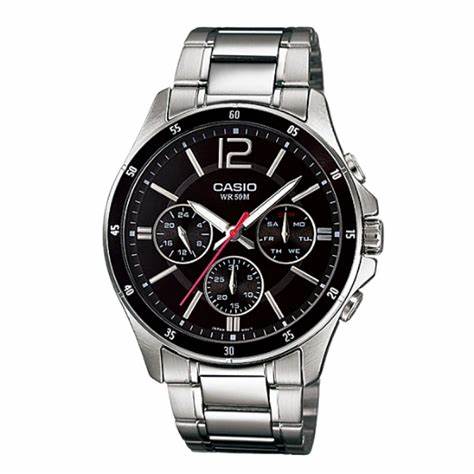 CASIO & VINTAGECasio MTP - 1374D - 1AVDF Men's Stainless Steel Watch – Black DialWATCHESEcecile