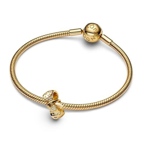 PANDORAPandora 763442C01 Sparkling Bow Charm - 14k Gold - Plated, Cubic ZirconiaBIJOUXEcecile