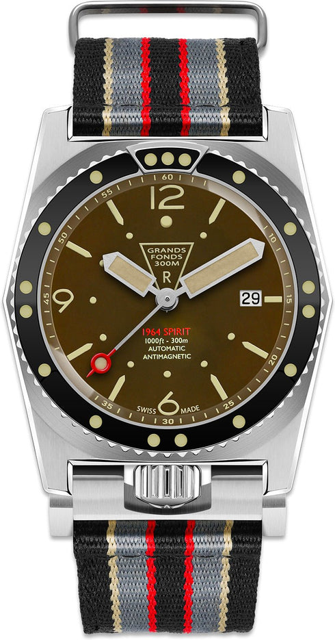 ZRC 1904 GENEVEZRC Grands Fonds 300 1964 Spirit GF41218 - 41.5mm Stainless Steel, Brown Dial, NATO StraWATCHESEcecile