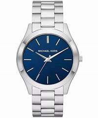 Michael Kors MK1060SET Herrenuhr und Portemonnaie als Geschenkset - Edelstahl, Marinefarbenes Zifferblatt